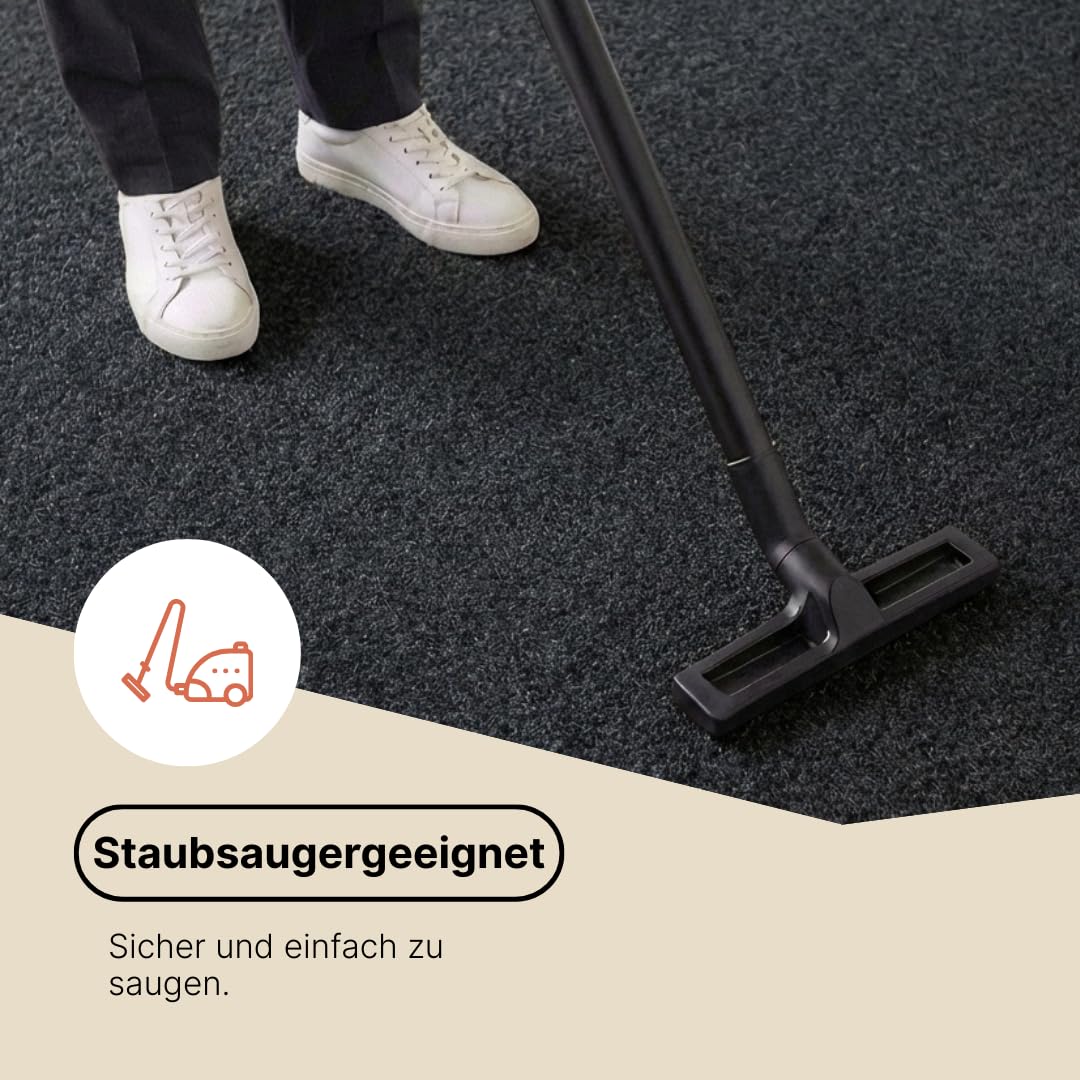 TAPISO Garden Rasenteppich Kunstrasen Anthrazit Echtrasenoptik 400 x 500 cm