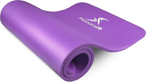 ProsourceFit Alfombrilla extra gruesa de yoga y pilates de pulgada (0.512 in) o 1 pulgada (0.984 in), tapete de ejercicio de alta densidad de 71