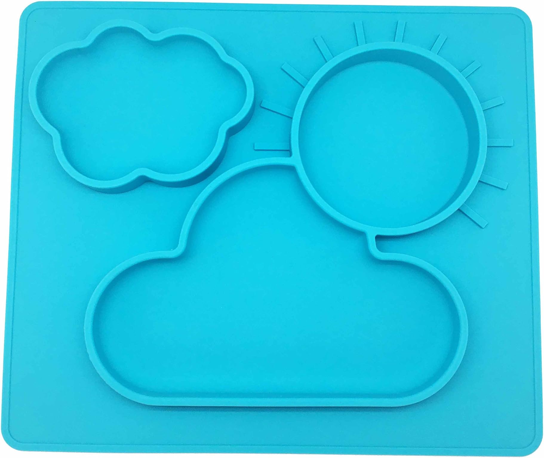 Baybees sun and clouds three compartments silicone placemat (blue)