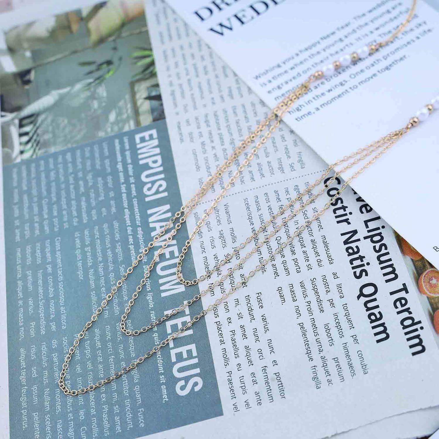 Vintage Layered Pearl Choker Necklace Triple Stand Necklace Pearl Pendant Necklace Gold Layered Chain Necklace Jewelry for Women - Image 4