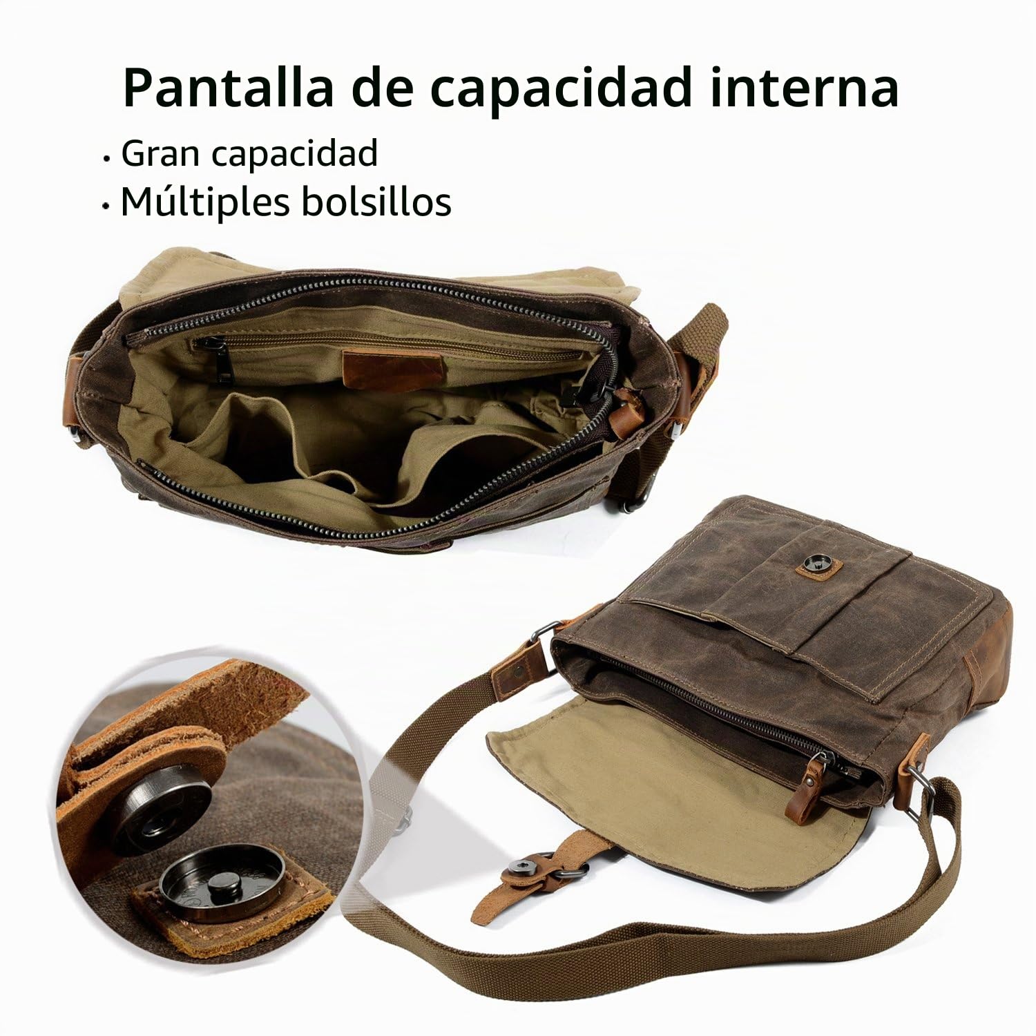 FANDARE Moda Envelope Crossbody Bag Computadora Polyester de 7.9 Pulgadas Comercio Estudiantes Viaje Hombres Multifuncional Shoulder Bag Transpirable Lienzo