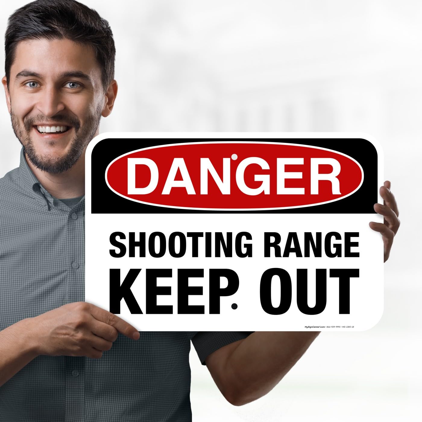 Danger Shooting Range Keep Out Sign, 12x18 Inches, Rust Free .063 Aluminum, Fade Resistant, Made in USA by My Sign Center