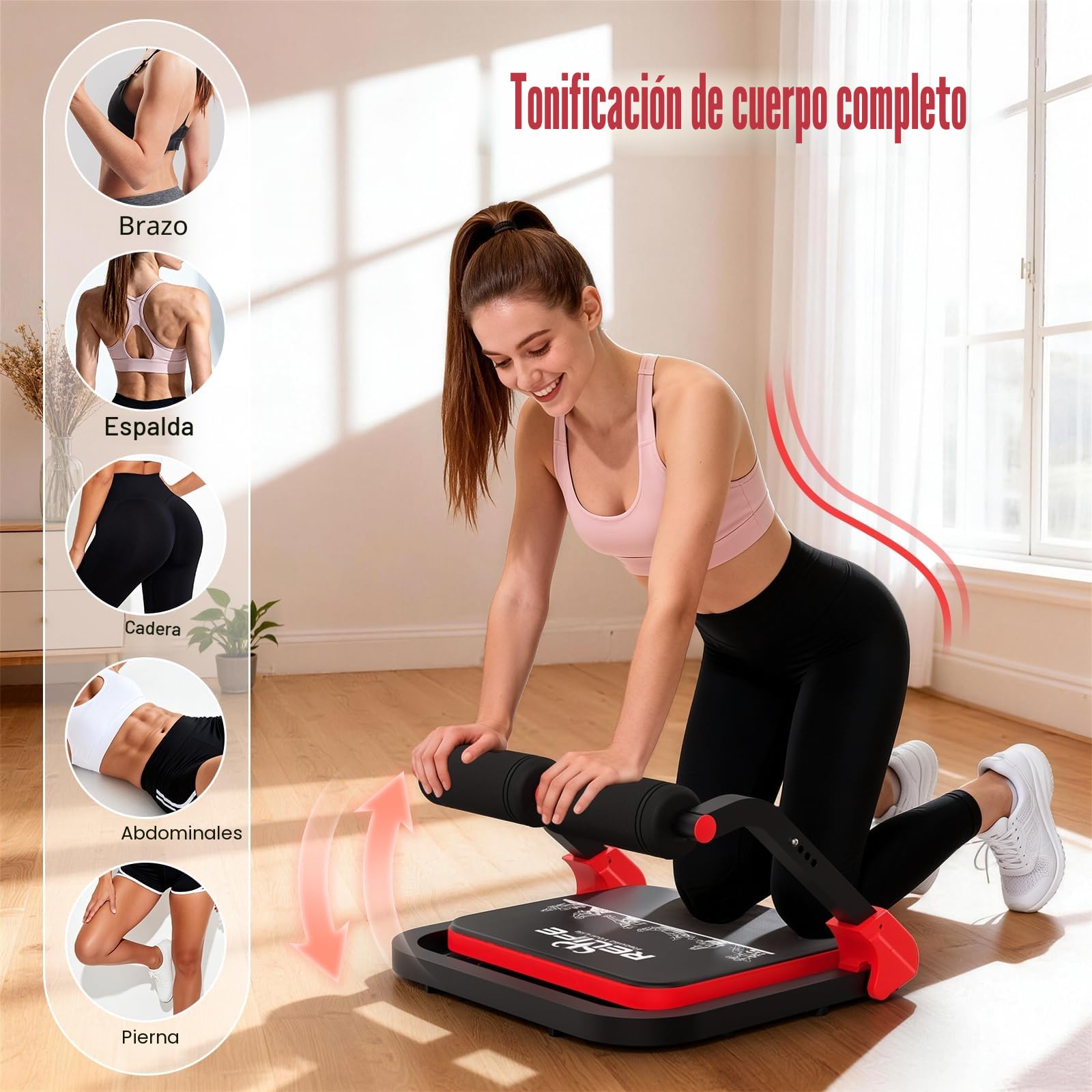 RELIFE REBUILD YOUR LIFE Entrenador de abdominales para el hogar, plegable, 3 niveles de resistencia, abdominales, piernas, abdominales, entrenamiento abdominal