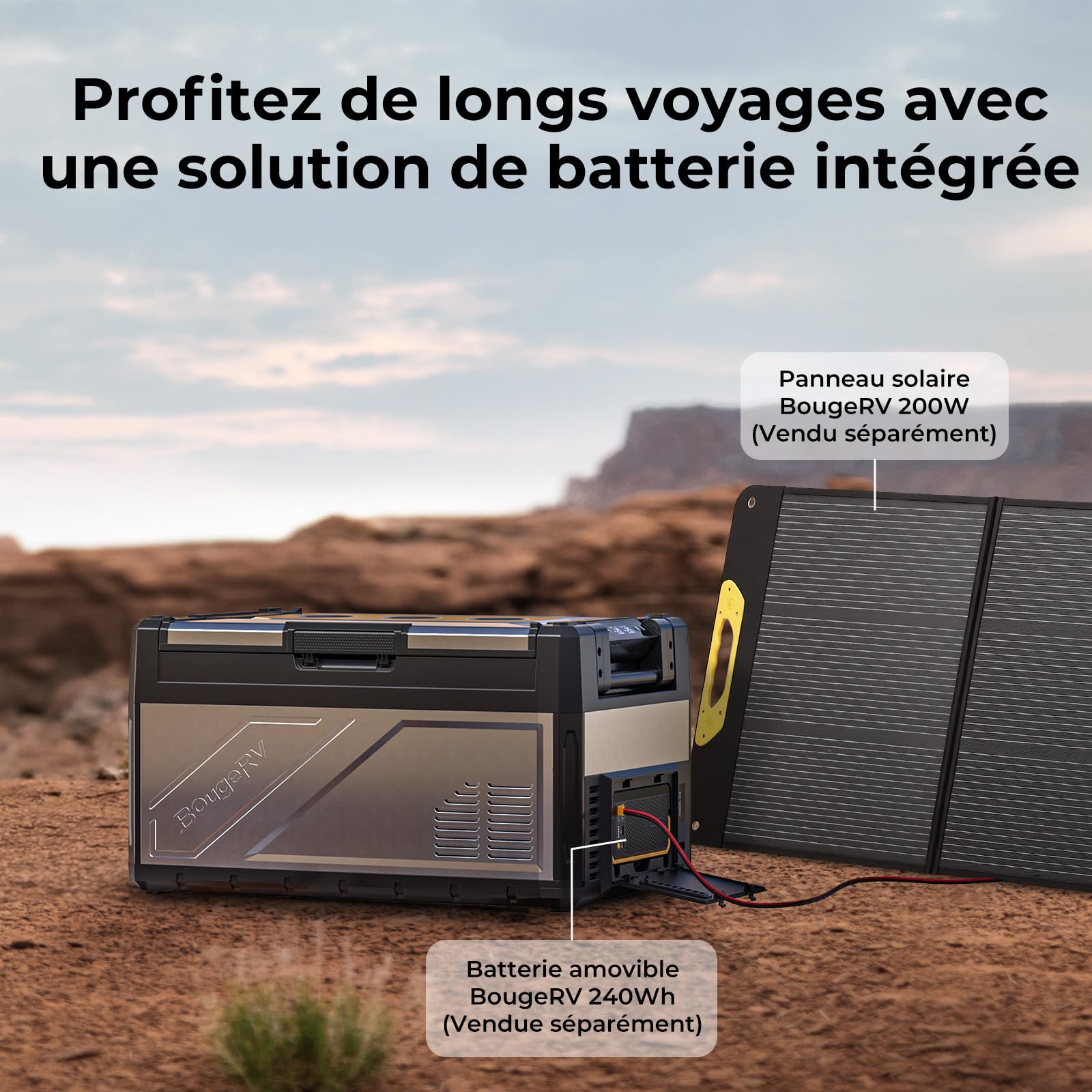 BougeRV Rocky V3.0 Double Zone Glacière Compresseur 39L, -20℃~20℃ | Réfrigérateur Voiture 12V 24V 230V Métal App IPX4, pour Camping Van Bateau Pêche