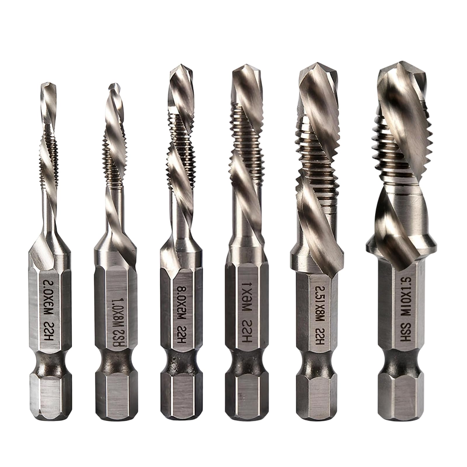 6Pcs Metal Drill Bits, Drill Bits for metal and Hard Steel, Professional 6-Piece Drill Bit Set for Steel and Metals working Projects, High-Performance M6 Tap Compatible Tools