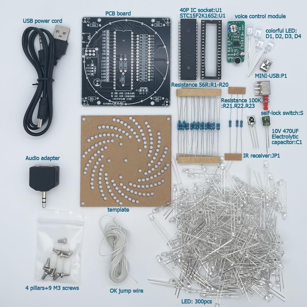 DIY Electronic Soldering kit Canton Tower Model 16 Layers Colorful LED Multi Flashing Modes
