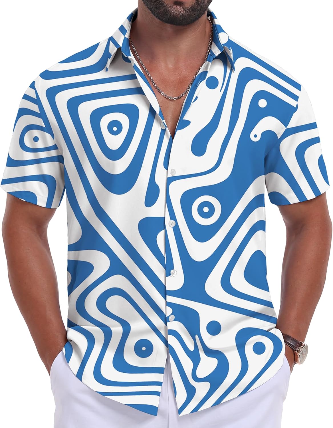 Sailwind Men's Hawaiian Floral Shirts Short Sleeve Button Down Holiday Tropical Beach Shirts