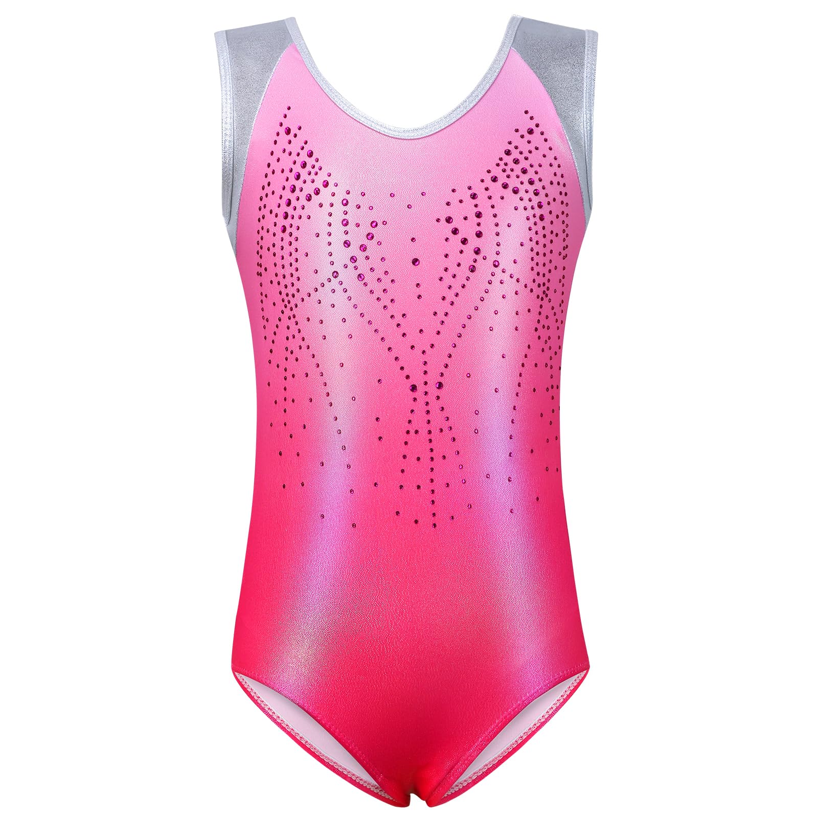 Hovershoes Gymnastics Leotards for Girls Sleeveless Gradient Color Sparkle Leotard Dancing Ballet Gymnastics Outfits Kids Athletic Dancewear 5-14 Years