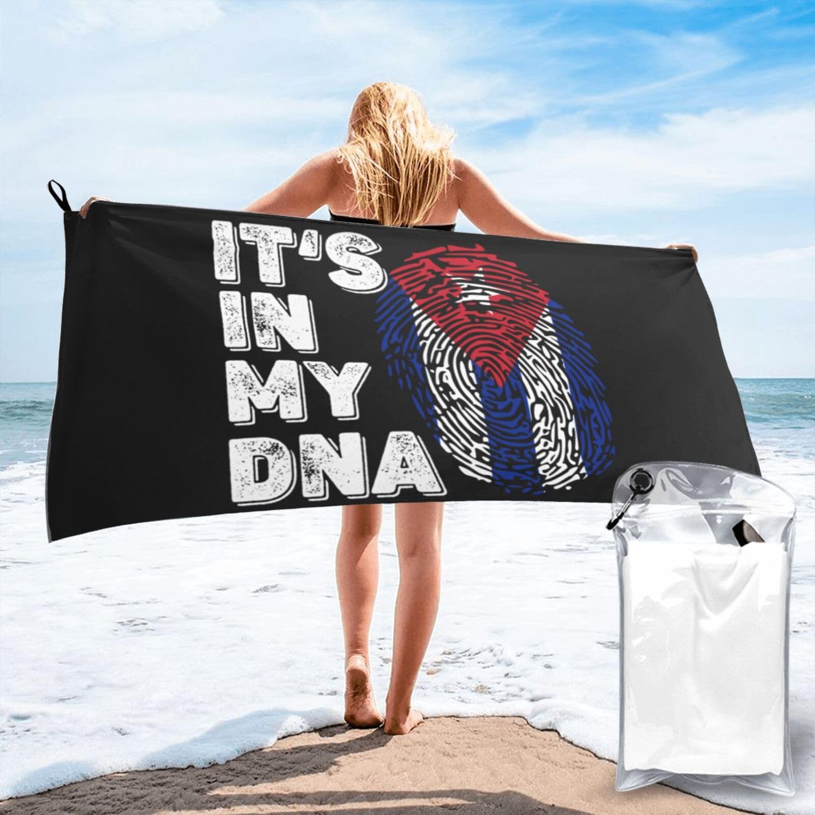 Serviette Cuba Est dans Mon Adn drap de bain léger anti-encombrement 70x140cm