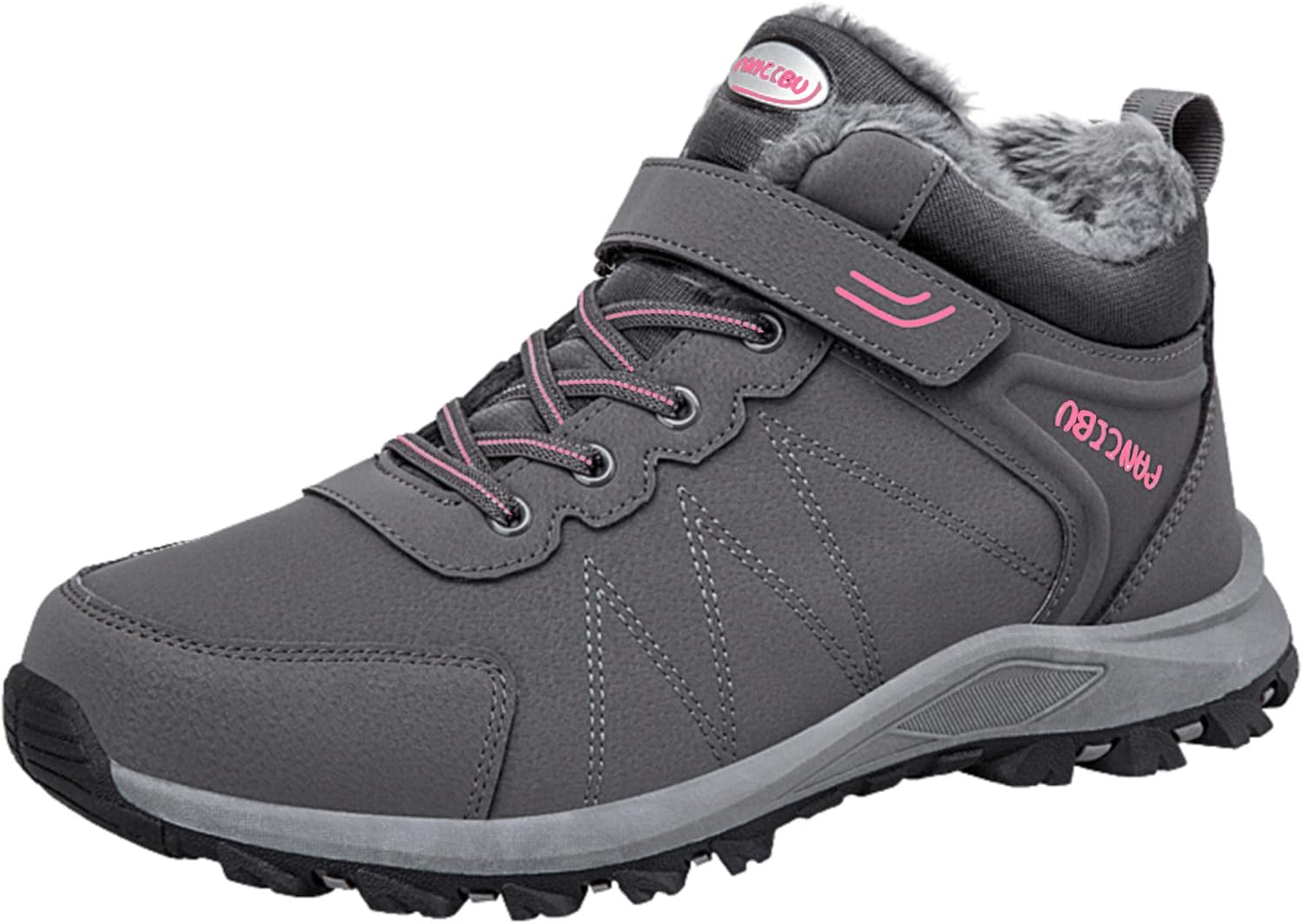 MAIZUN Womens Winter Snow Boots Fur Lined Winter Ankle Boots Outdoor Hiking Walking Trekking Shoes