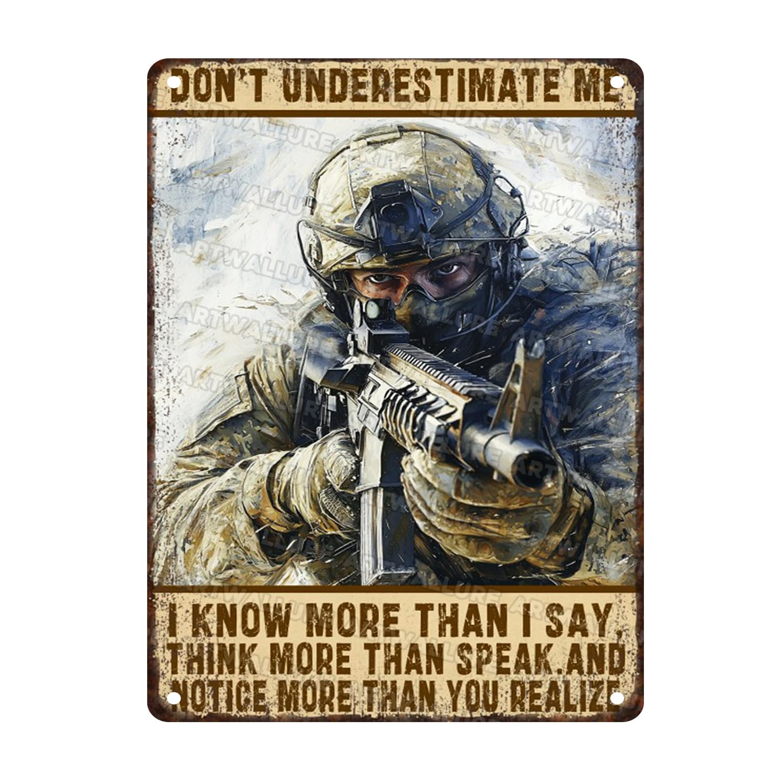 Patriotic Veterans Day Metal Tin Sign U S Army Soldier Rustic Wall Decor Tin Plaque for Home Office Man Cave Bar Backyard Shed Military Appreciation 12x16inch