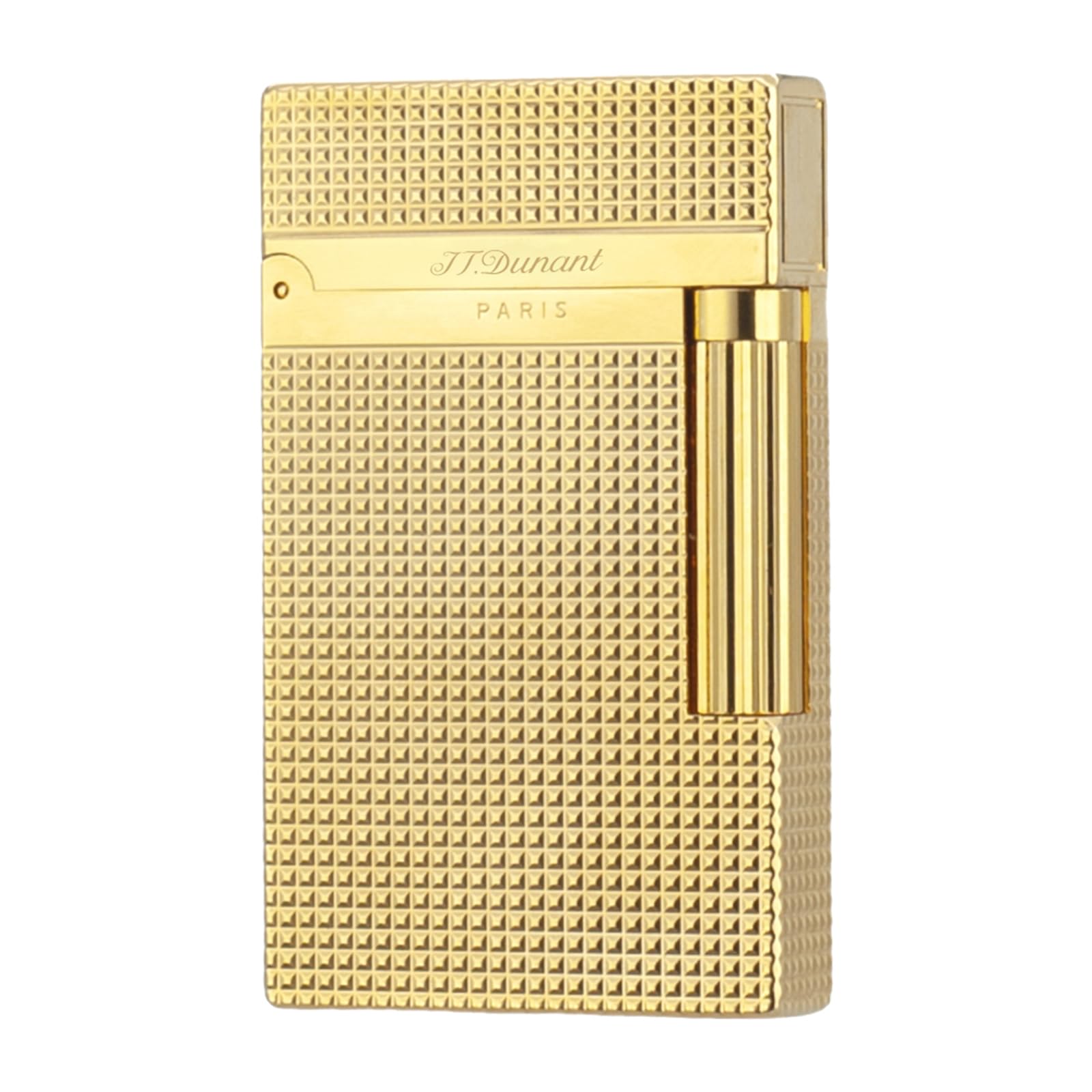 Photo 1 of JTDunant Classic Ligne 2 Style Lighter – Iconic “Ping” Sound, Clous de Paris Brass Lighter, Adjustable Soft Flame, Luxury Gift for Men Who Appreciate Craftsmanship (Gold)