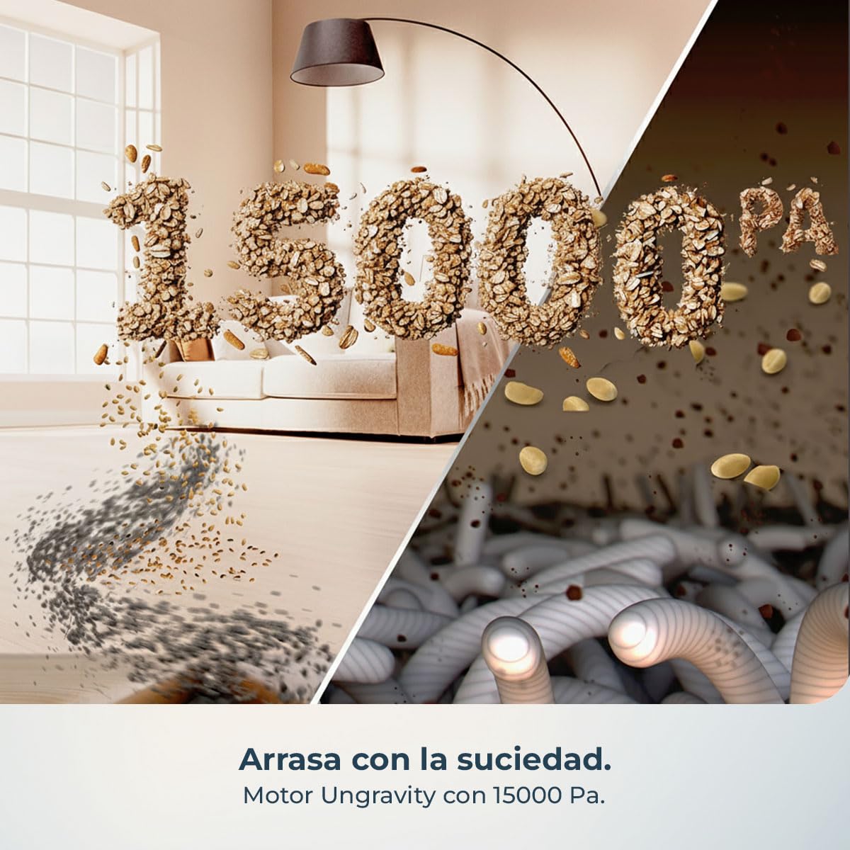 Cecotec Robot Aspirador y Friegasuelos con IA y Base Autovaciado Conga X70. Motor de Succión 15000Pa, Base 4 en 1, Tecnología Láser, Mopas Giratorias, Cepillo Lateral, App y Bluetooth — view 5