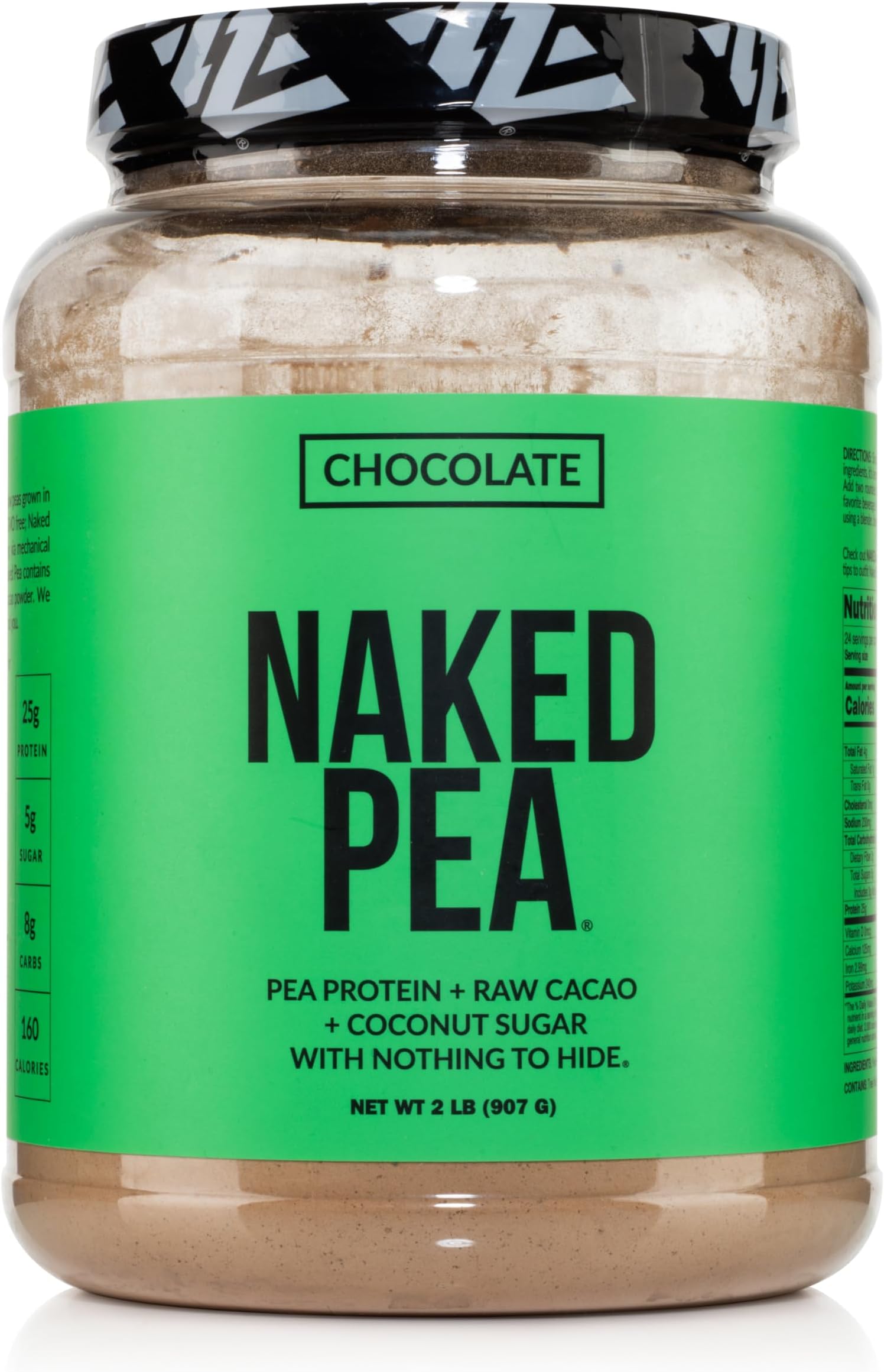 Chocolate Pea Protein Isolate from North American Farms, Only 3 Ingredients, Chocolate Vegan Protein, NSF Certified, Gluten-Free, Soy Free, GMO Free - 2LB