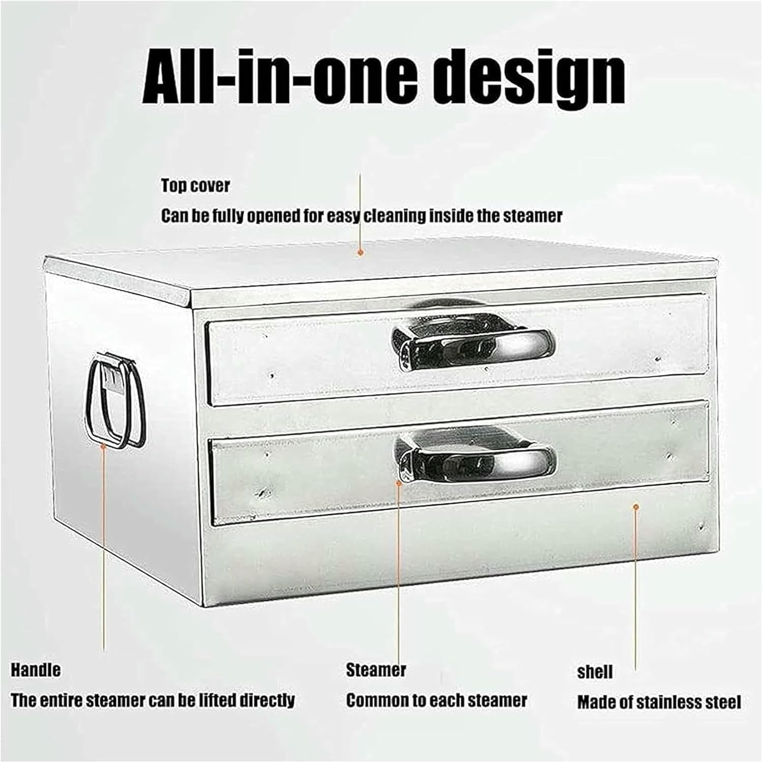 Vermicelli Roll Machine, Rice Noodle Roll Steamer, Stainless Steel Drawer Design, for Kitchen Food Commercial Or Home Use