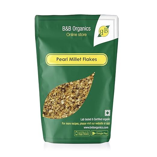 B&B Organics Pearl Millet Flakes (poha) (2 Kg) Millet Flakes for Breakfast | Cereal Flakes