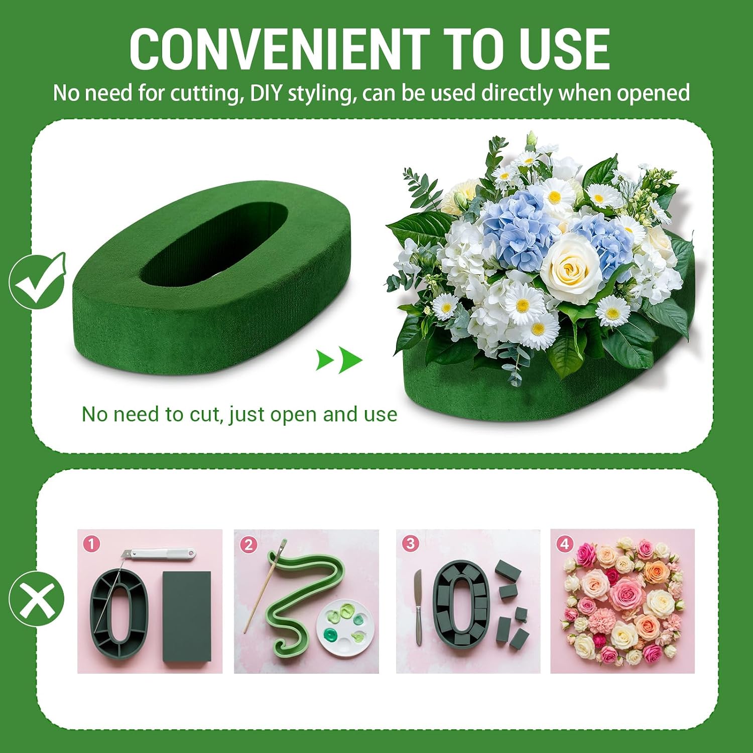 Leinuosen 12 Inch Dry and Wet Floral Foam Numbers Blocks, Number 3 image 3