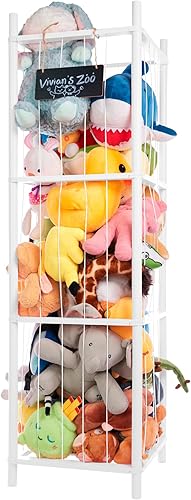 Organizador grande de almacenamiento de animales de peluche, zoológico de almacenamiento de animales de peluche de madera, soporte para juguetes,