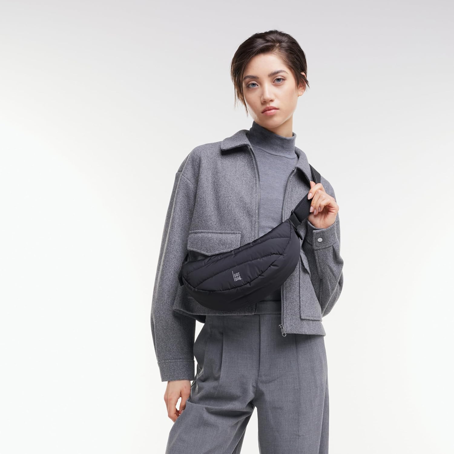 GOT BAG Moon Bag Puffer | Water-Repellent Crossbody Everyday Handbag | Shoulder Bag Made of Recycled Fishing Nets