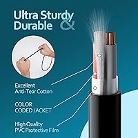 Vista 5 de Elecan Cable de cable para altavoz Pro Series 14/2 para exteriores, calibre 14, calibre 14 AWG con kits de herramientas, entierro directo en pared