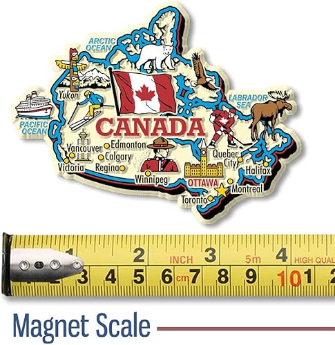 Miniatura 2 de Imán de mapa del país de Canadá por Classic Magnets, recuerdos coleccionables de goma 3D estilo vintage y regalos fabricados en los Estados Unidos