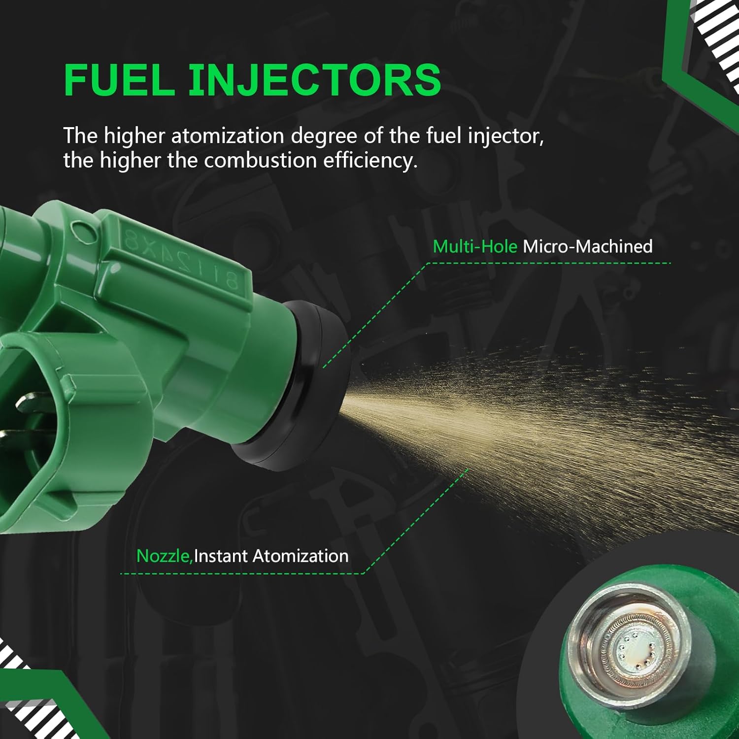 490330558 2pcs Fuel Injectors 8 Holes Replacement for Kawasaki Ninja 300 2013-2017 Versys-X 300 Kawasaki Versys-X 300 2017-2021 49033-0558