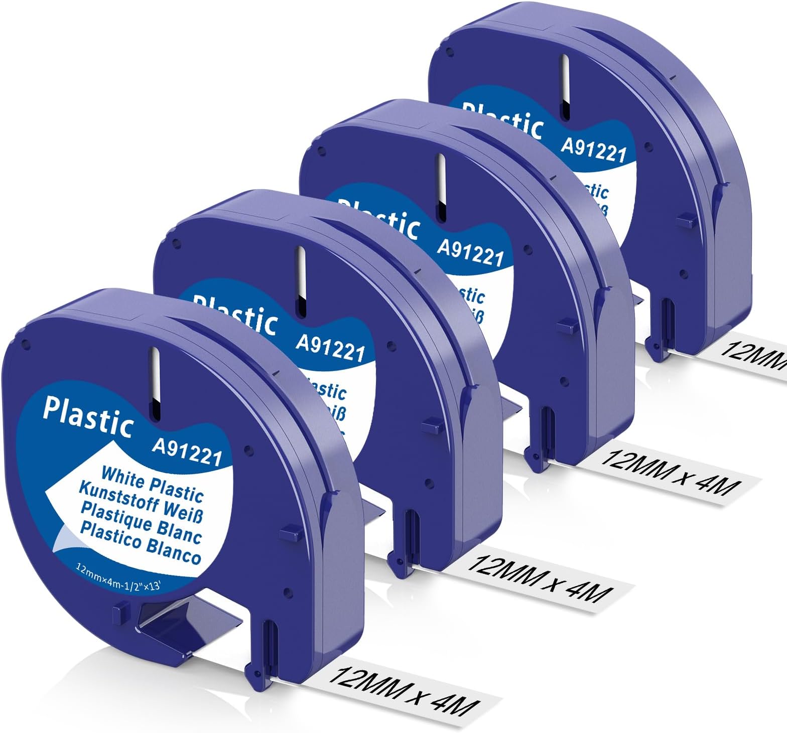 Unistar Ruban compatible pour Dymo LetraTag Ruban Plastique 12mm x 4m ...