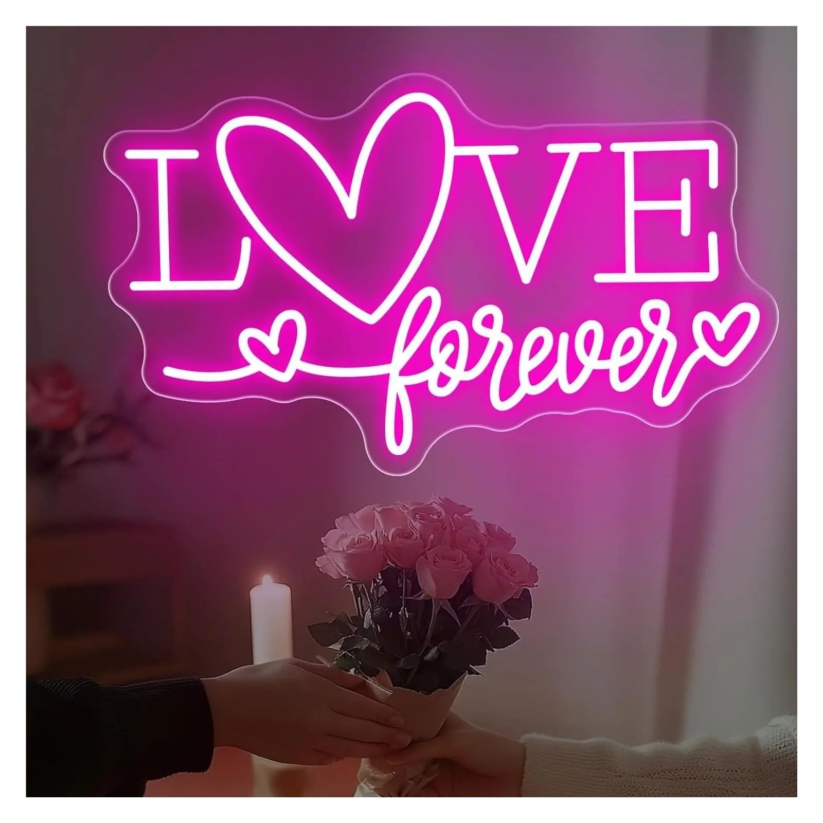 néon signe Enseigne Néon LED"I Love Forever Heart"