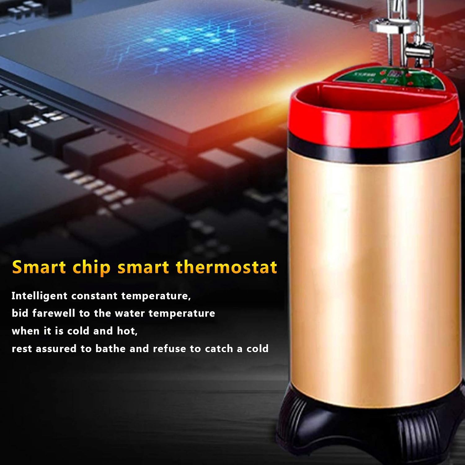 Handheld Outdoor Shower Mobile Shower Machine Can be Kept Warm for More Than 10 Hours Intelligent Voice System Stainless Steel Liner for Bathroom and Outdoor (Golden) image 5