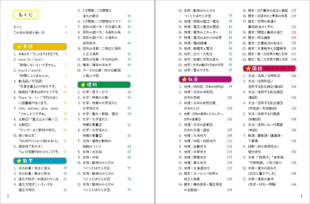 寝る前5分暗記ブック 中2 改訂版-英語・数学・理科・社会・国語