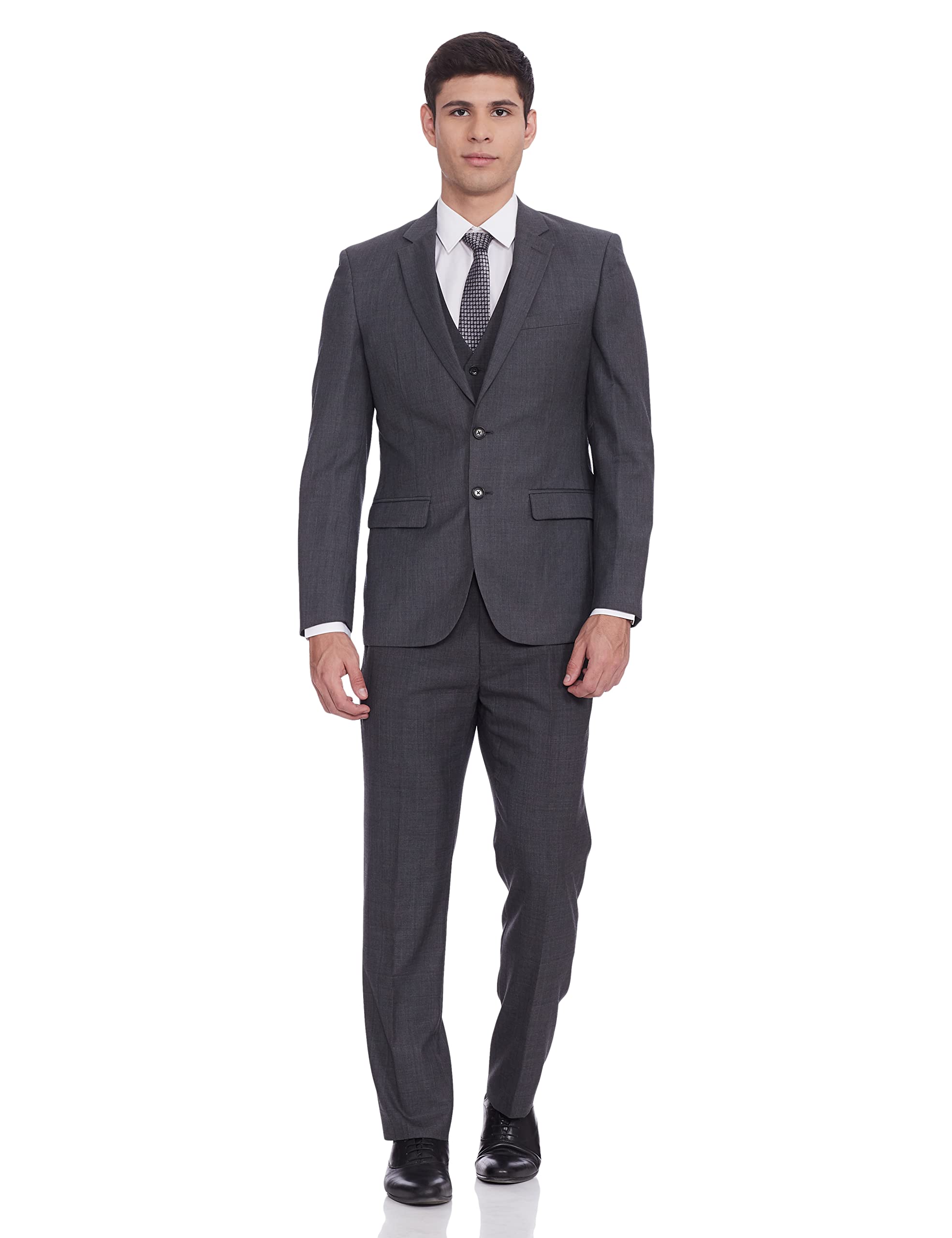 raymond Wool Blend Men's Full Sleeve Contemporary FIT Medium Grey Formal Suit-picture-30