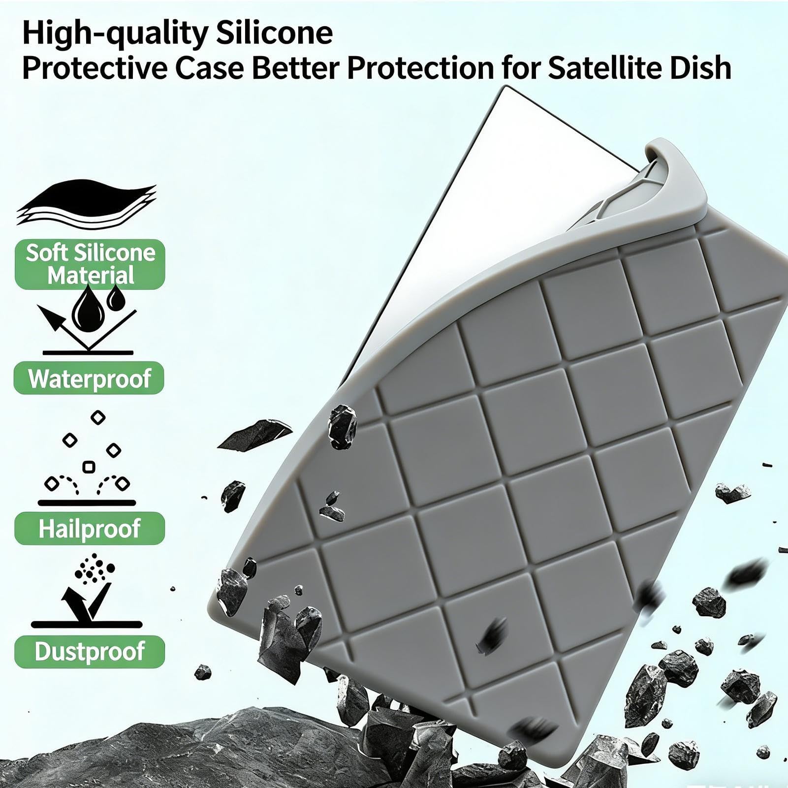 de Silicona para Antena Parabólica Cubierta Impermeable y Antigolpes | Cubierta para Parabólica Resistente a los Rayos UV Protección Contra para Techo Camión Camping Viaje