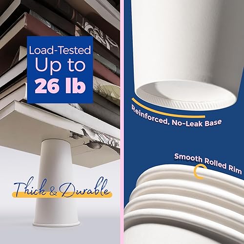 Miniatura 3 de Fit Meal Prep Paquete de 50 tazas de café desechables de 20 onzas con tapas, fundas, a prueba de fugas, tazas de café con tapas, vasos de papel