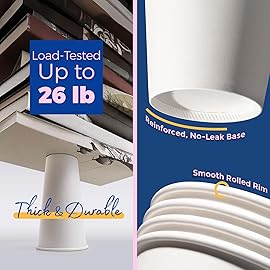 Fit Meal Prep 100 Pack 20 oz Disposable Coffee Cups with Lids, Sleeves, Leak-Proof To Go Coffee Cups with Lids, Durable Paper Cups for Hot Beverage, Home, Office, Party