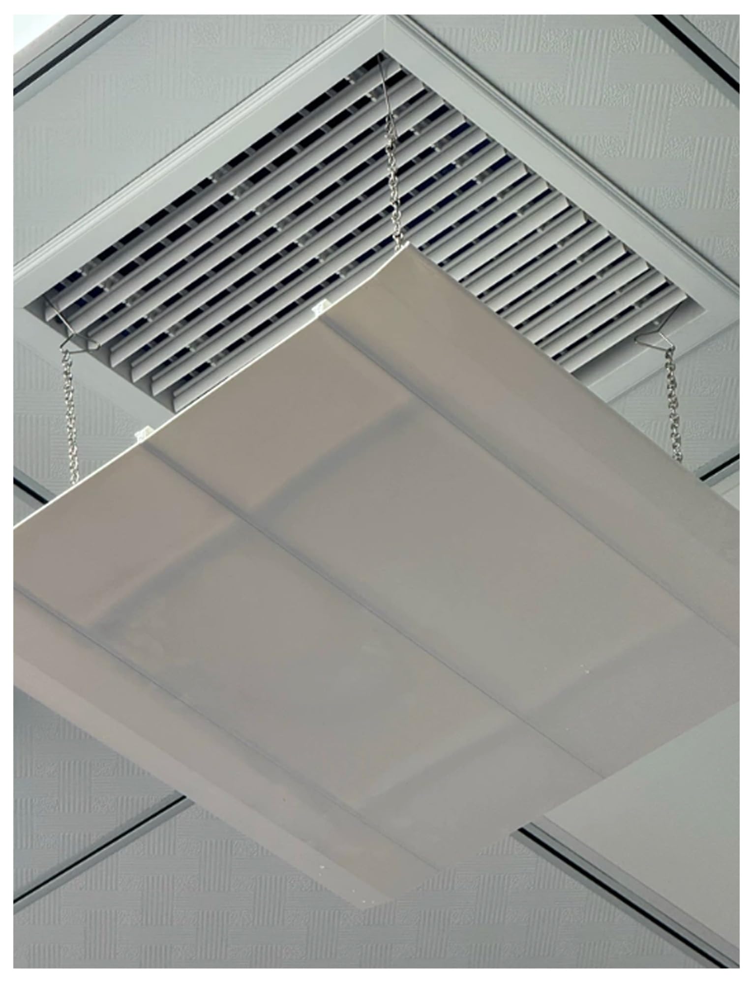 Deflettore del flusso d'aria per climatizzatore, Deflettore aria AC quadrato in ABS, presa d'aria a soffitto appesa a catena 11,8-23,6 pollici | 23.6x23.6in