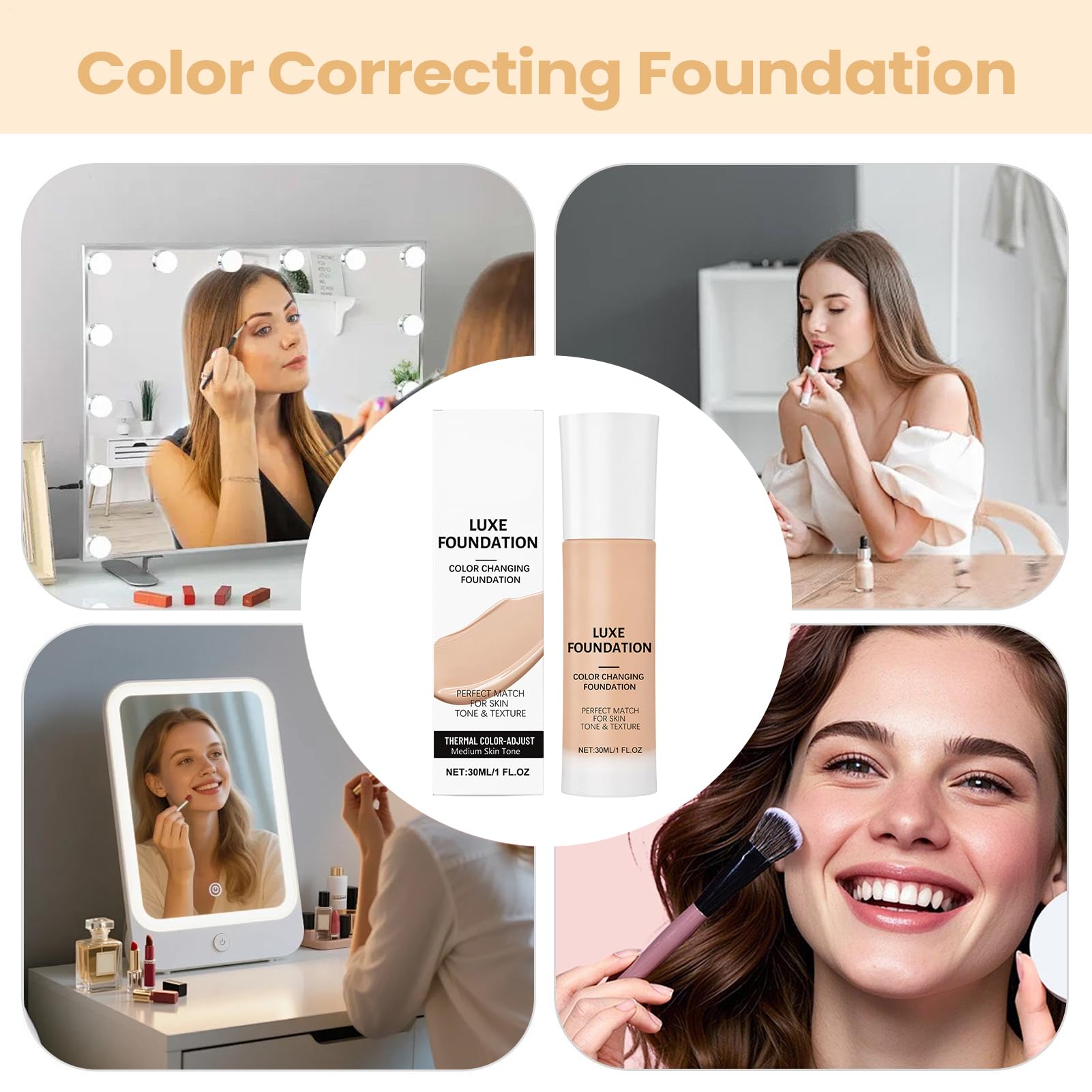 LUXE Base correctora de color inteligente, base que cambia de color, imprimadores faciales de 30 ml, para imperfecciones, belleza, espinillas de la piel, iluminador — view 8