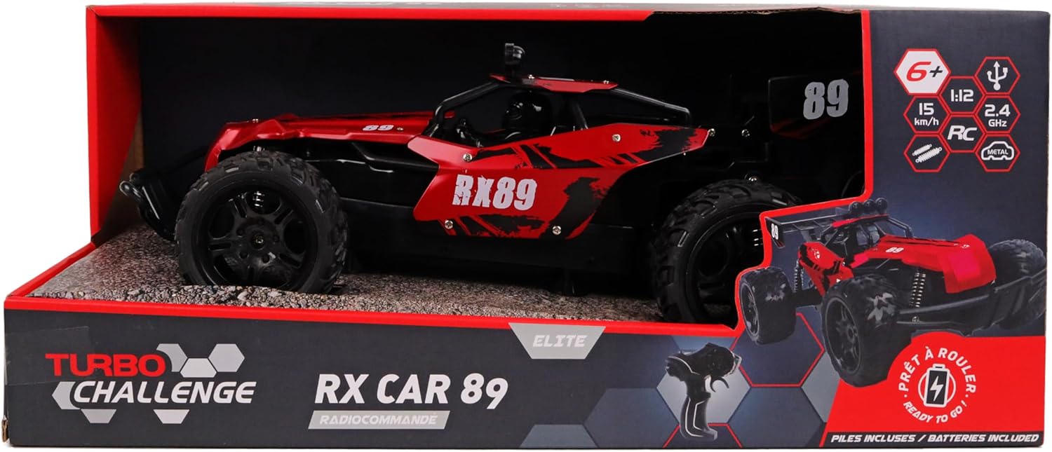 RX 89 car - Die cast - 093721 - RC car - Red - 1/12 - Ready to Use - Rechargeable Battery and Batteries Included - Metal - From 6 years old