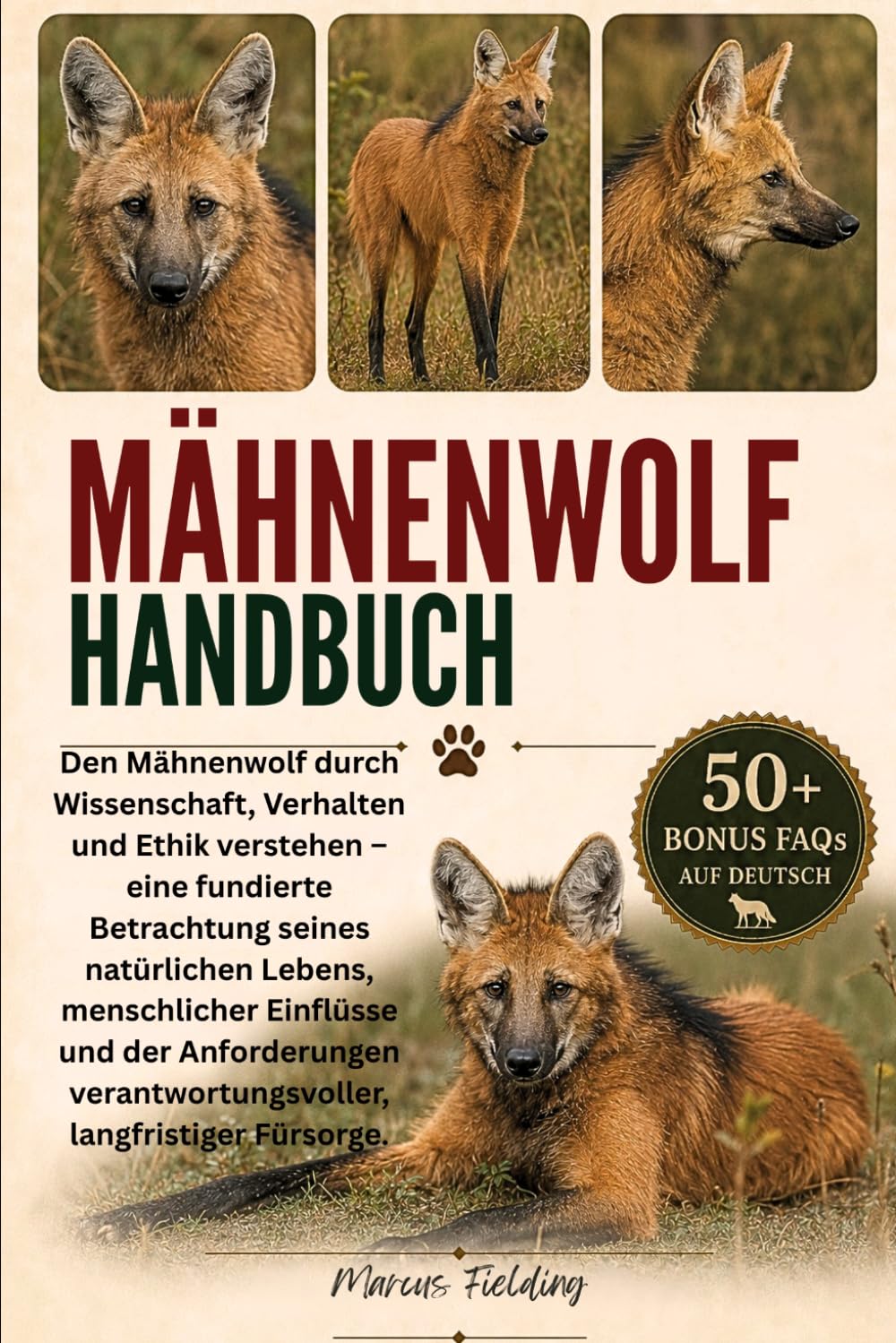 MÄHNENWOLF-HANDBUCH: Den Mähnenwolf durch Wissenschaft, Verhalten und Ethik verstehen – eine fundierte Betrachtung seines natürlichen Lebens, ... verantwortungsvoller, langfristiger Fürsorge