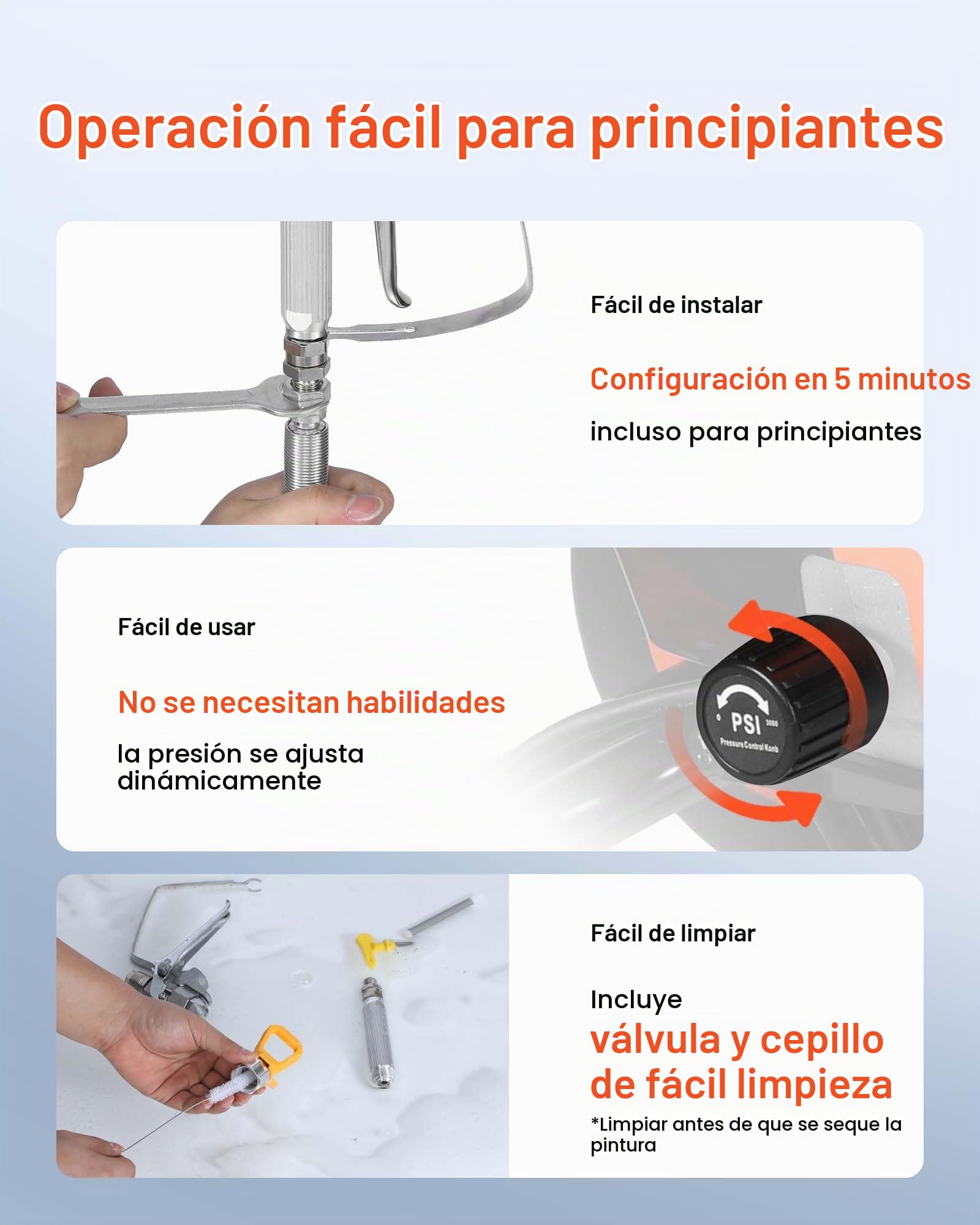 VEVOR Pulverizador de Pintura sin Aire 900 W 3300 PSI, Máquina de Pintura Airless con Carrito, con Cepillo de Limpieza, Manguera, Tubo de Extensión, Boquillas, para Pintar Exteriores, Interiores