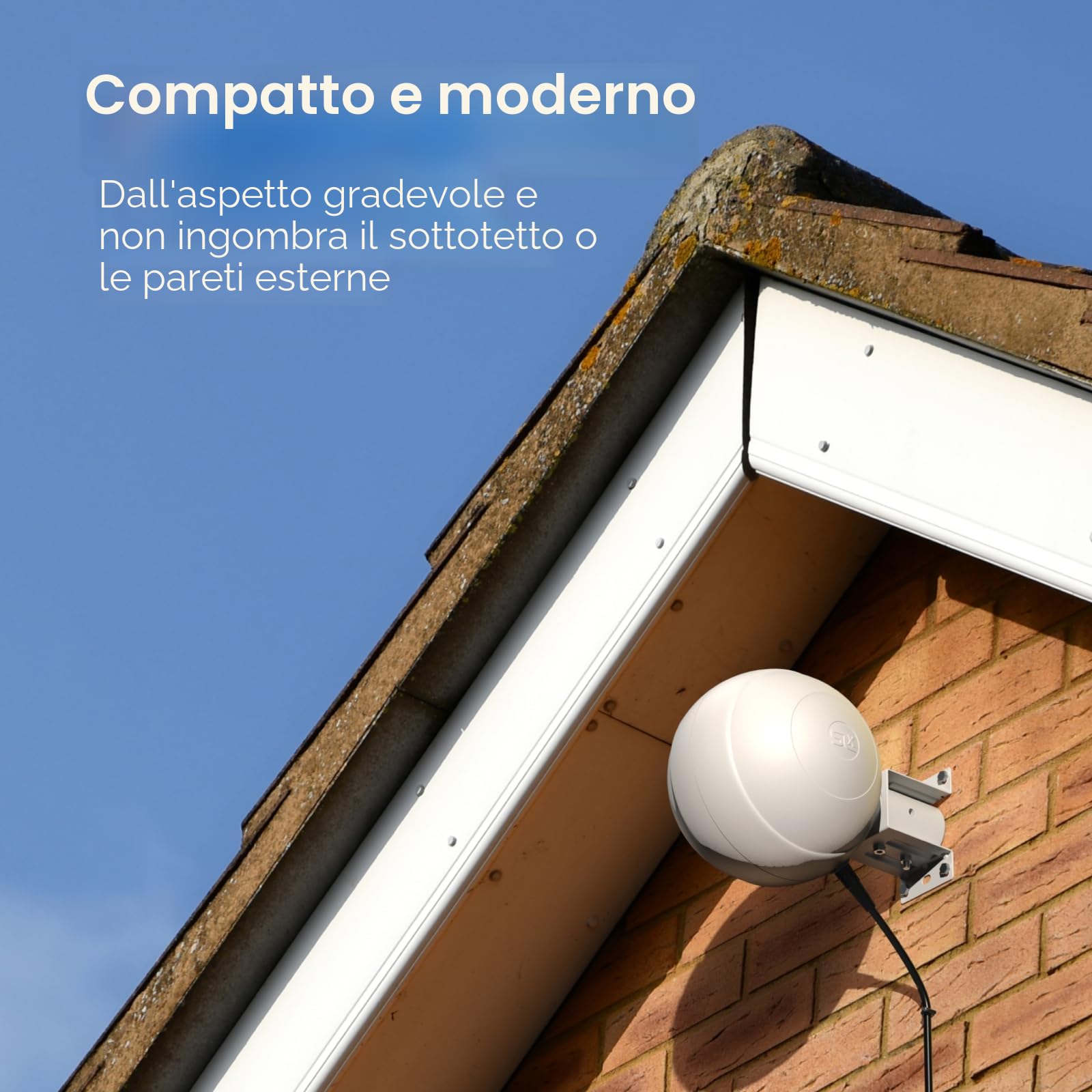 SLx Antenna TV digitale terrestre 360° amplificata omnidirezionale con amplificatore di segnale integrato, antenna TV HD esterna, filtro 5G
