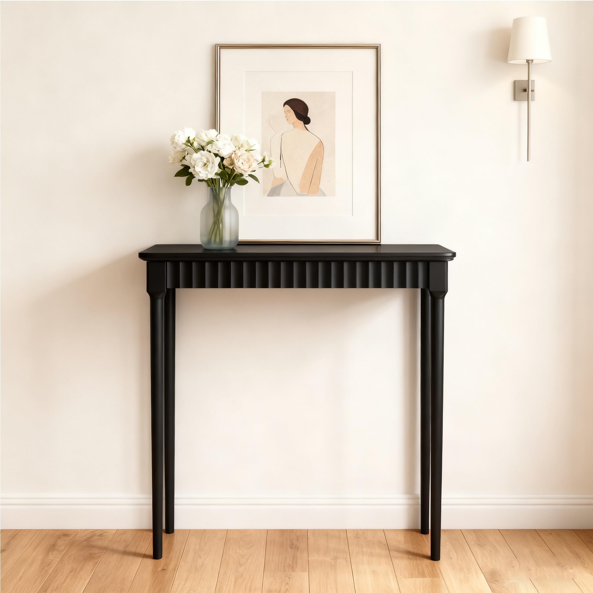 Mesa de sofá estrecha para sala de estar y pasillos estrechos