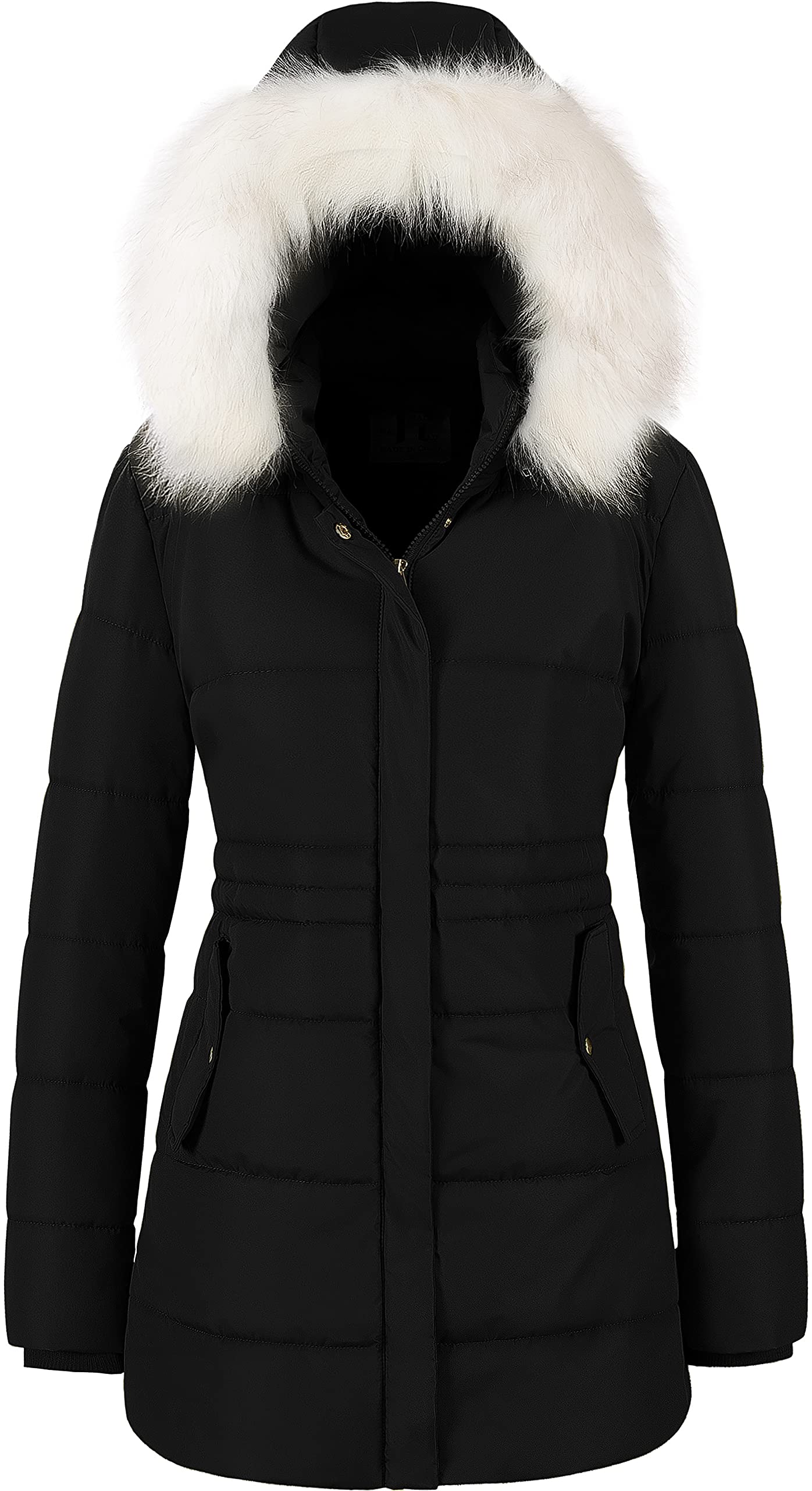Women's Winter Warm Coats Puffer Jacket Long Drawstring Waterproof Snow Parka With Removable Faux Fur Trim Hood-image-49