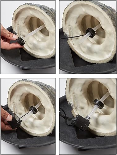 Miniatura 7 de SEINHIJO Fuente de agua de mesa para interiores, Fengshui, cascada en cascada, centro de mesa de poliresina, decoración de luces LED, bola rodante