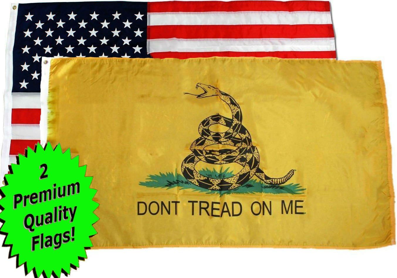 Wholesale LOT 4x6 Foot USA AMERICAN & Gadsden Dont Tread on Me FLAG 4'x6' Set Banner House Banner Double Stitched Fade Resistant Premium Quality
