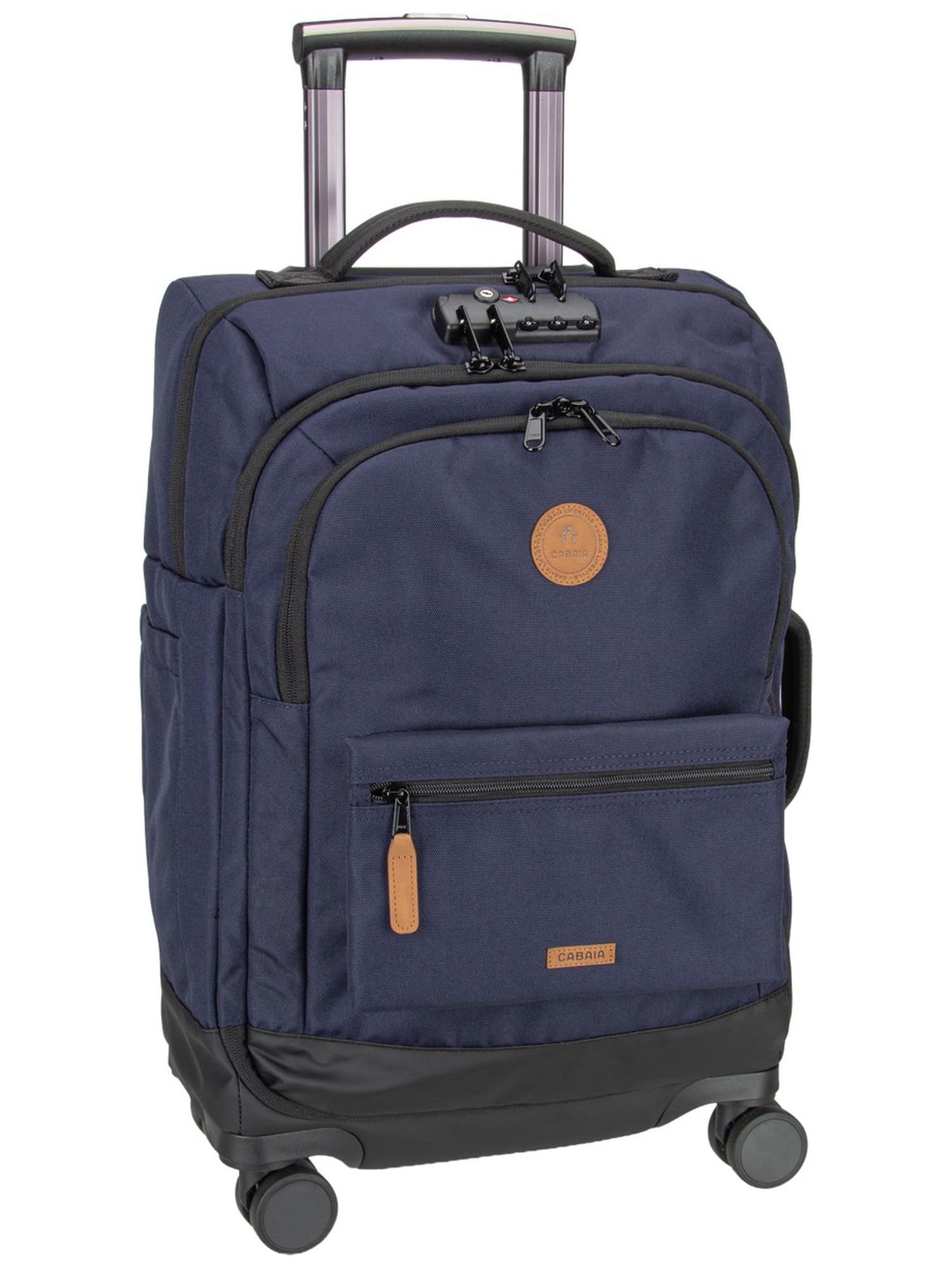 CABAIA Soft Suitcase 4 Wheels Essentials Trolley Reykjavik Bleu Marine 55cm