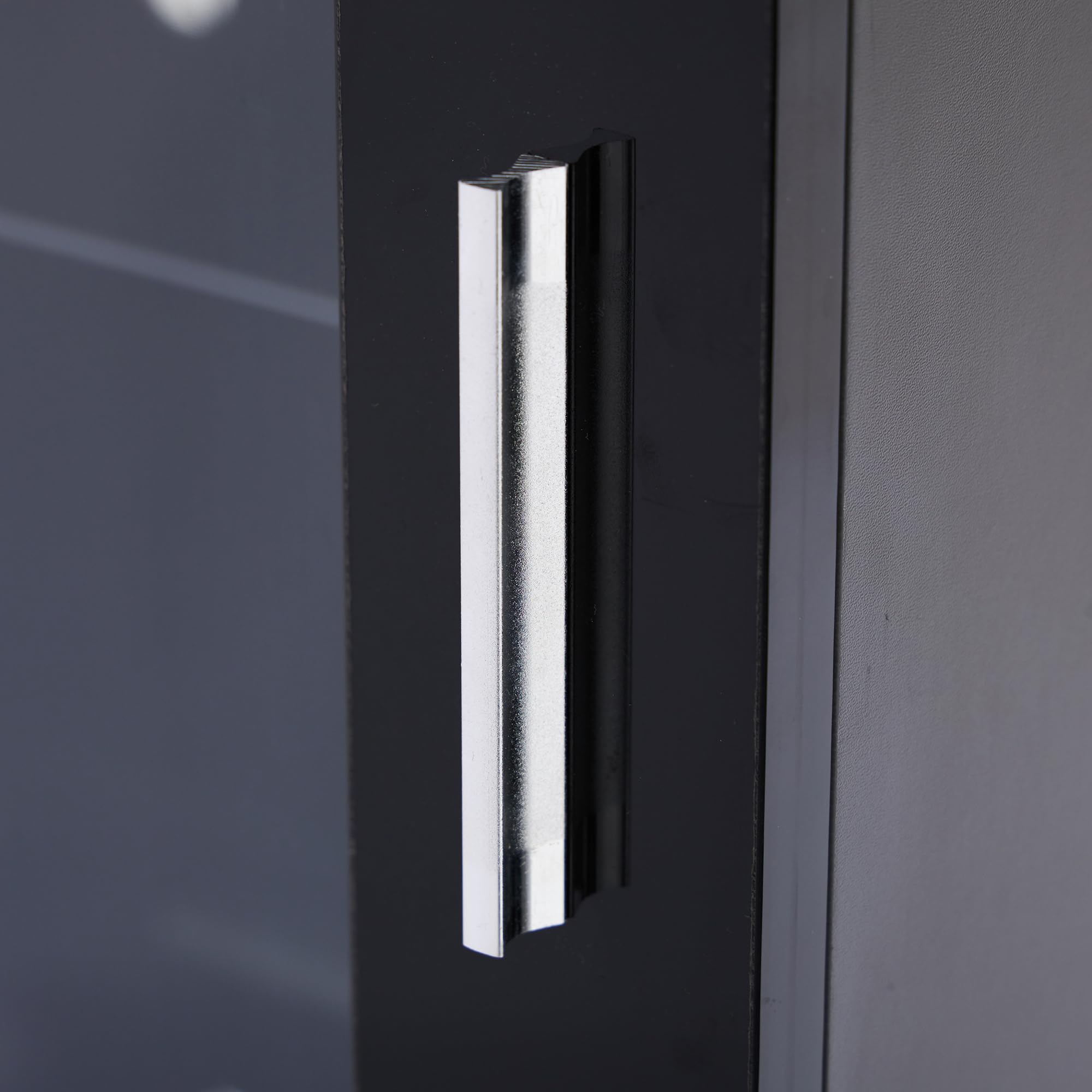 Merax Vitrina con LED, moderna vitrina con 3 estantes, cajón, vitrina brillante para coleccionables, estantería con puerta acrílica, para salón, dormitorio, 50 x 40 x 160 cm, color negro