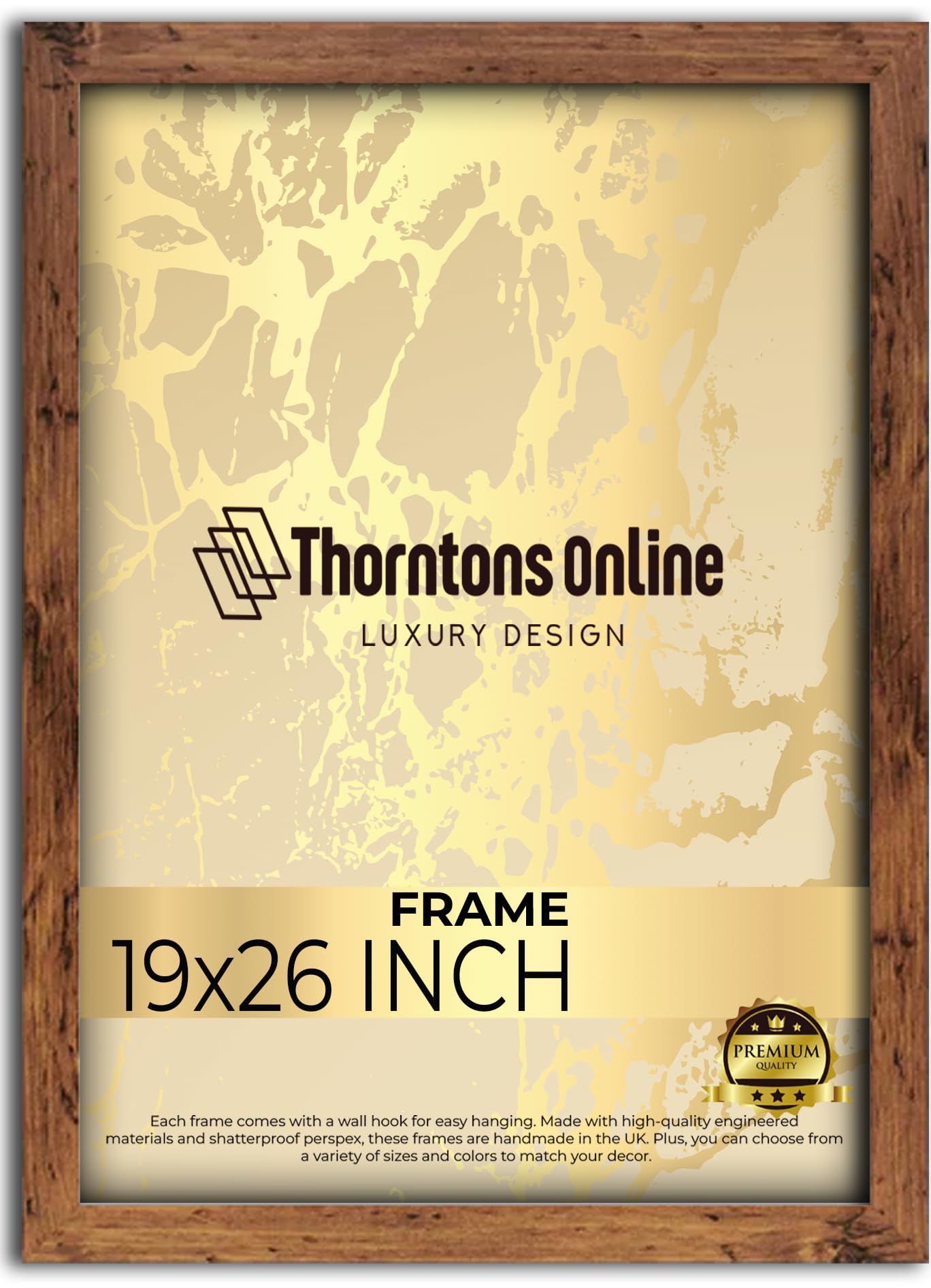 19x26 Inch Poster Picture Frame Rustic (48.26x66.03) |Acrylic front| |mdf backing with both ways hanging hooks|Ideal for Artwork and Decor