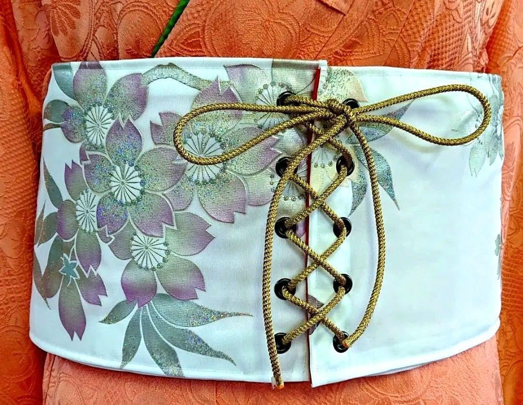 現品限り!!【新品未使用】和風コルセット帯　簡単着脱型♪　芯有り　光沢抜群!! 現品限り 未使用 和風コルセット帯 簡単着脱型 芯有り 光沢