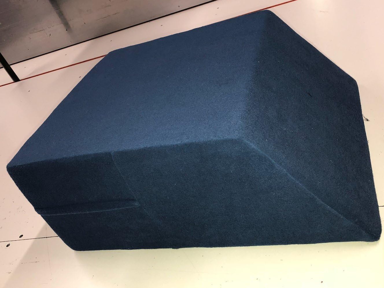 Firm Poly Foam Angled Leg Wedge/Elevating Leg Rest Pillow with Velour Terry Cover (Navy Blue Terry Cover, 12'' Thick)
