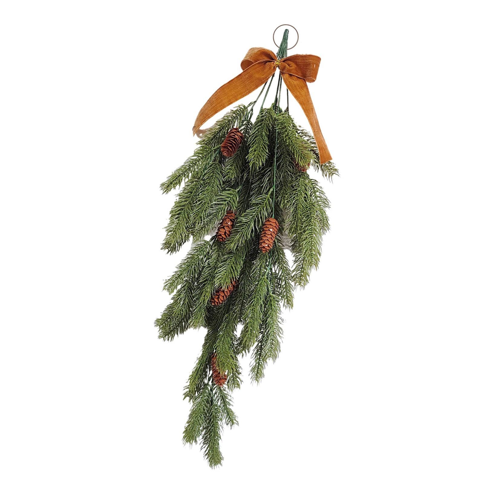 Woedpez Artificial Pine Needle Hanging Plant Ornaments for Christmas Tree Mantel Window Staircase Festival Plant Arrangements Pine Needle Christmas Tree Decorations